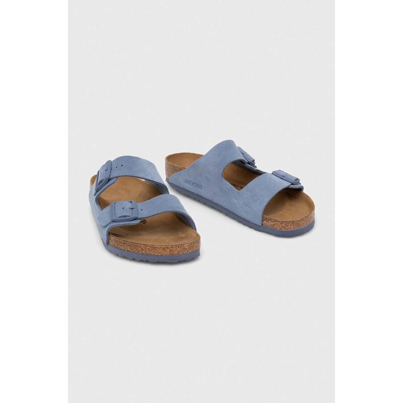 Semišové pantofle Birkenstock Arizona modrá barva, 1026729