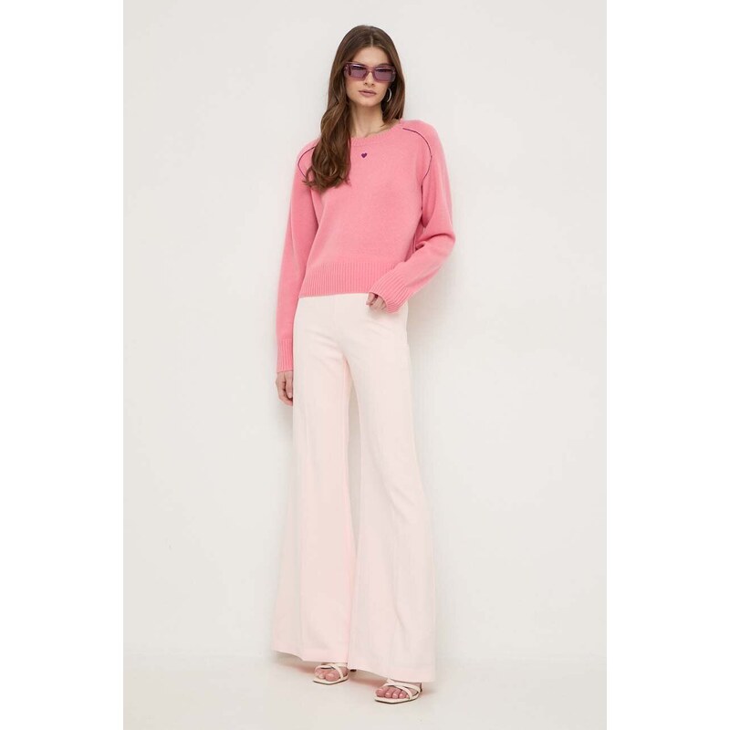 Kašmírový svetr MAX&Co. růžová barva