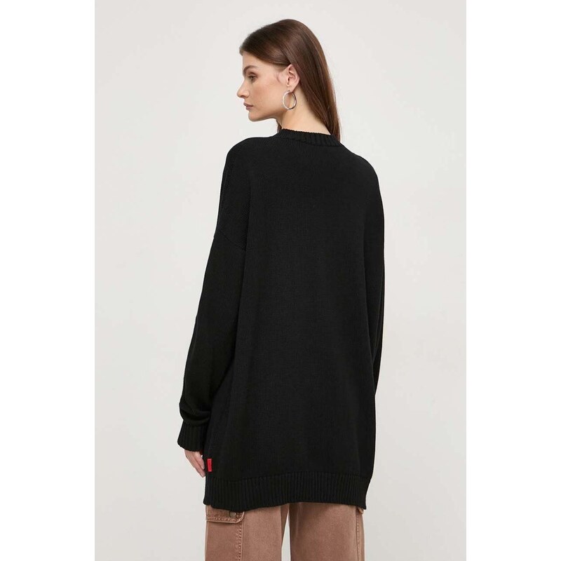 Bavlněný svetr MAX&Co. x CHUFY černá barva, hřejivý