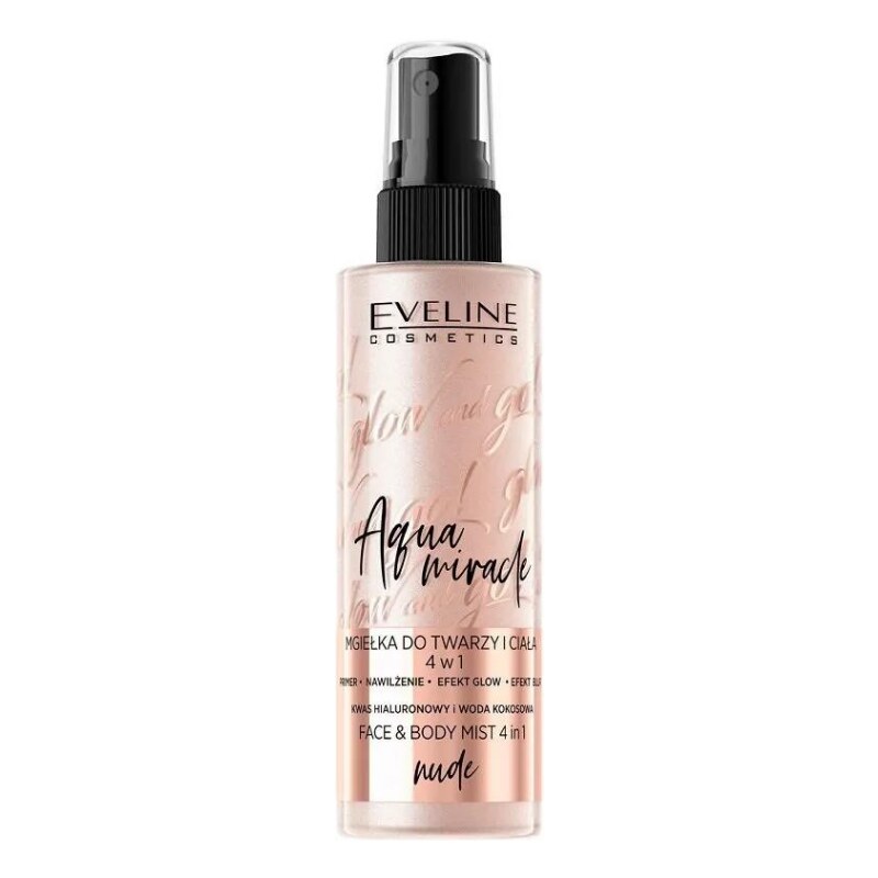 EVELINE COSMETICS - GLOW AND GO AQUA MIRACLE FACE & BODY MIST NUDE - Mlha na tvář a tělo 110 ml