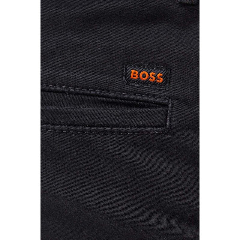 Kalhoty Boss Orange pánské, černá barva, přiléhavé