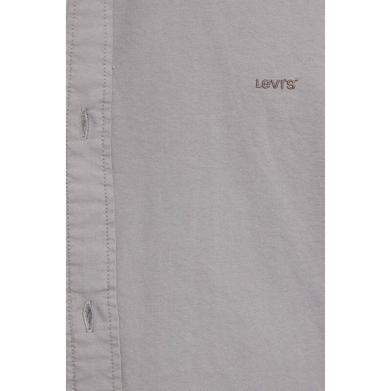 Bavlněná košile Levi's šedá barva, relaxed, s límečkem button-down