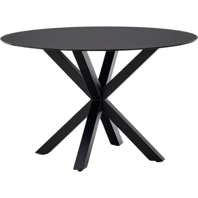 Černý skleněný jídelní stůl Kave Home Argo 120 cm