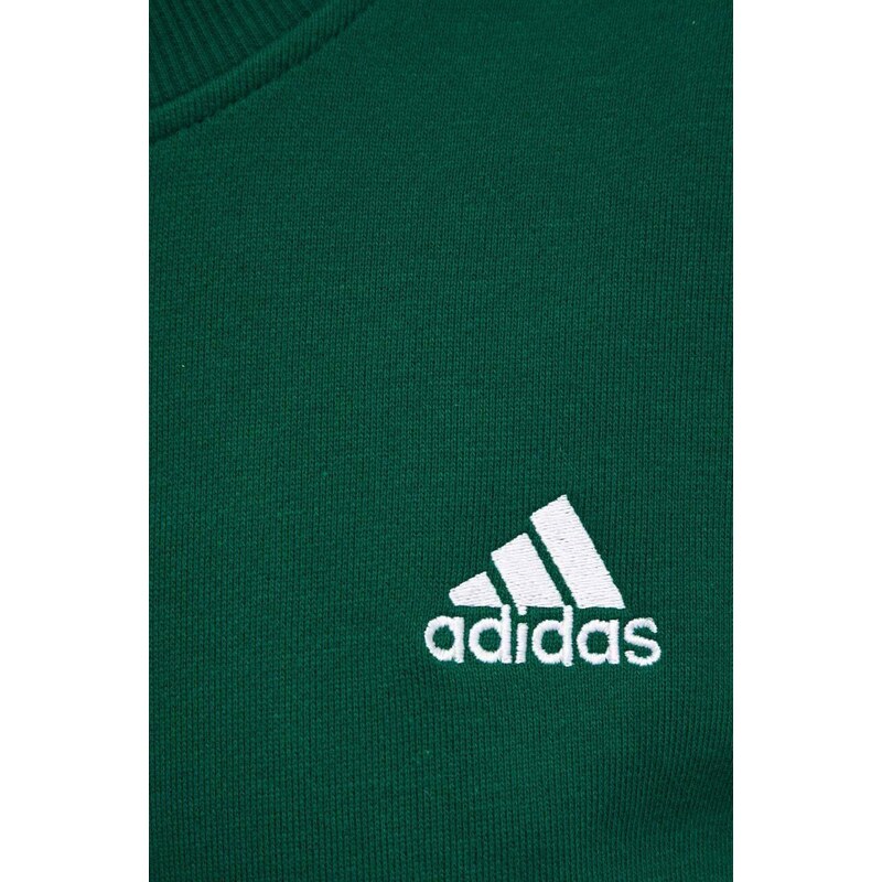 Bavlněná mikina adidas dámská, zelená barva, s aplikací, IL3432