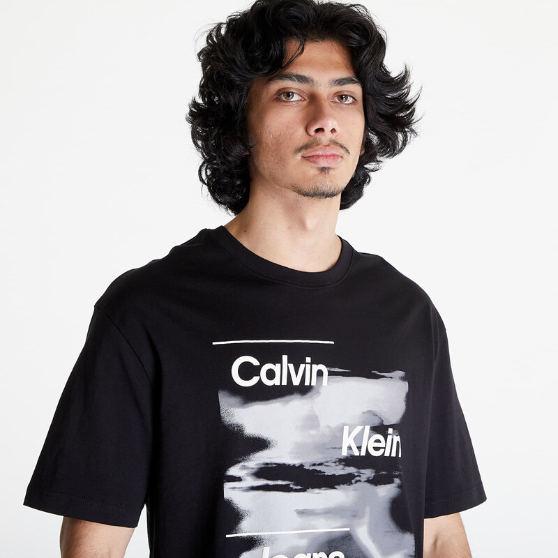 Pánské tričko Calvin Klein Jeans Diffused Logo Short Sleeve Tee Black