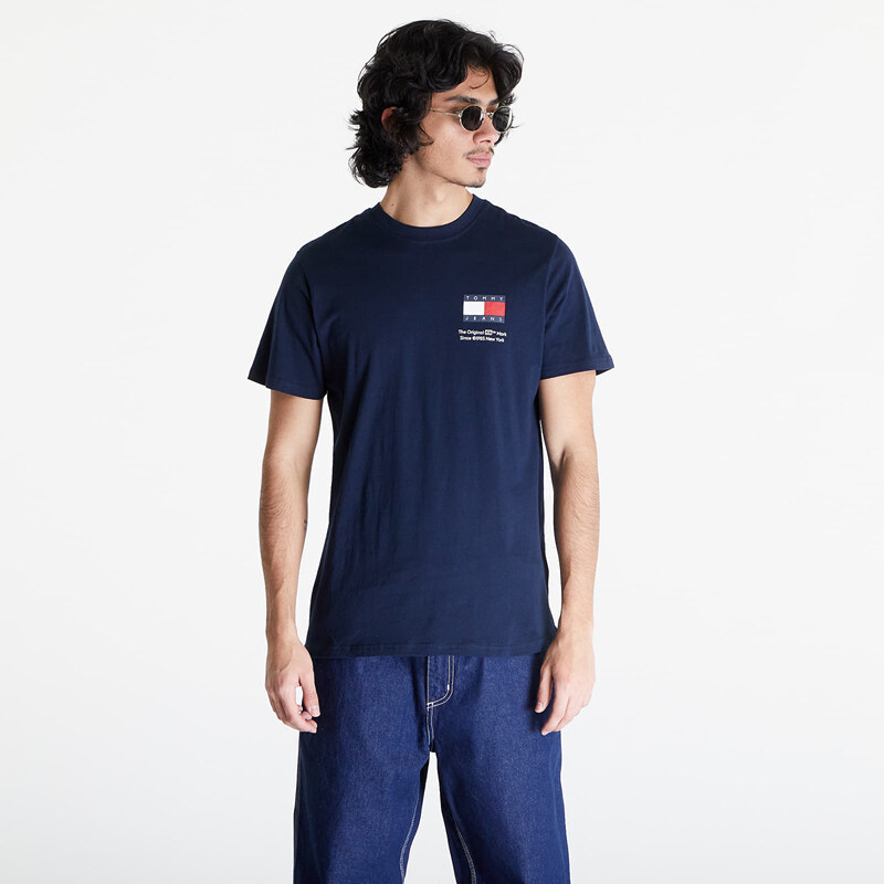 Tommy Hilfiger Pánské tričko Tommy Jeans Slim Essential Flag Short Sleeve Tee Dark Night Navy