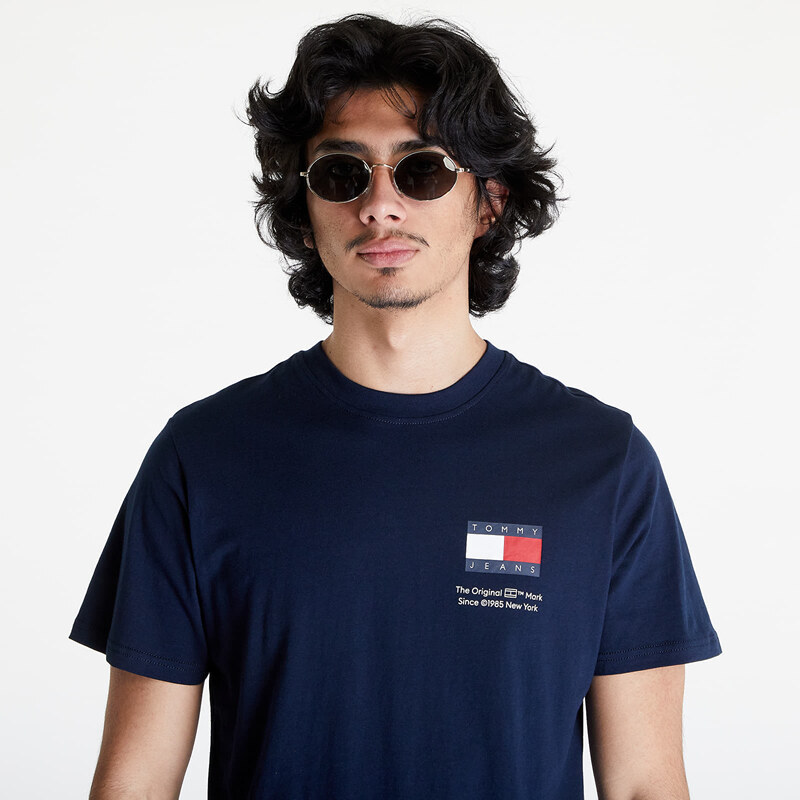 Tommy Hilfiger Pánské tričko Tommy Jeans Slim Essential Flag Short Sleeve Tee Dark Night Navy