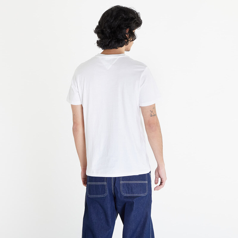 Tommy Hilfiger Pánské tričko Tommy Jeans Slim Essential Flag Short Sleeve Tee White