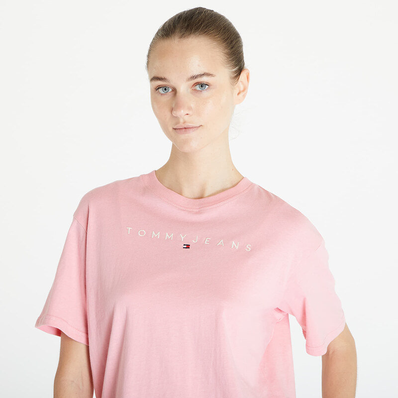 Tommy Hilfiger Dámské tričko Tommy Jeans Relaxed New Linear Short Sleeve Tee Tickled Pink