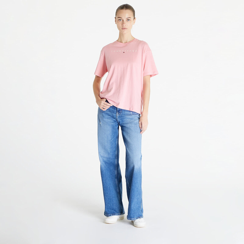 Tommy Hilfiger Dámské tričko Tommy Jeans Relaxed New Linear Short Sleeve Tee Tickled Pink