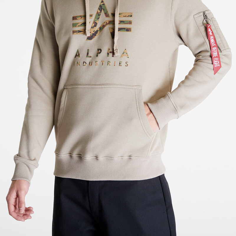 Alpha Industries Inc. Pánská mikina Alpha Industries Camo TPU Hoody Vintage Sand