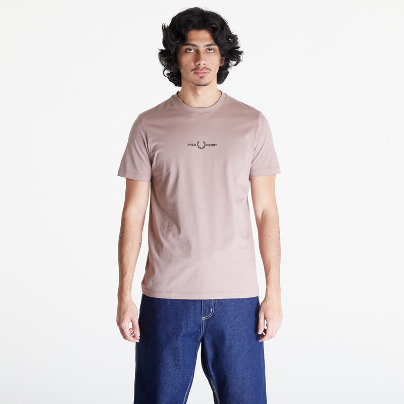 Pánské tričko FRED PERRY Embroidered T-Shirt Dark Pink