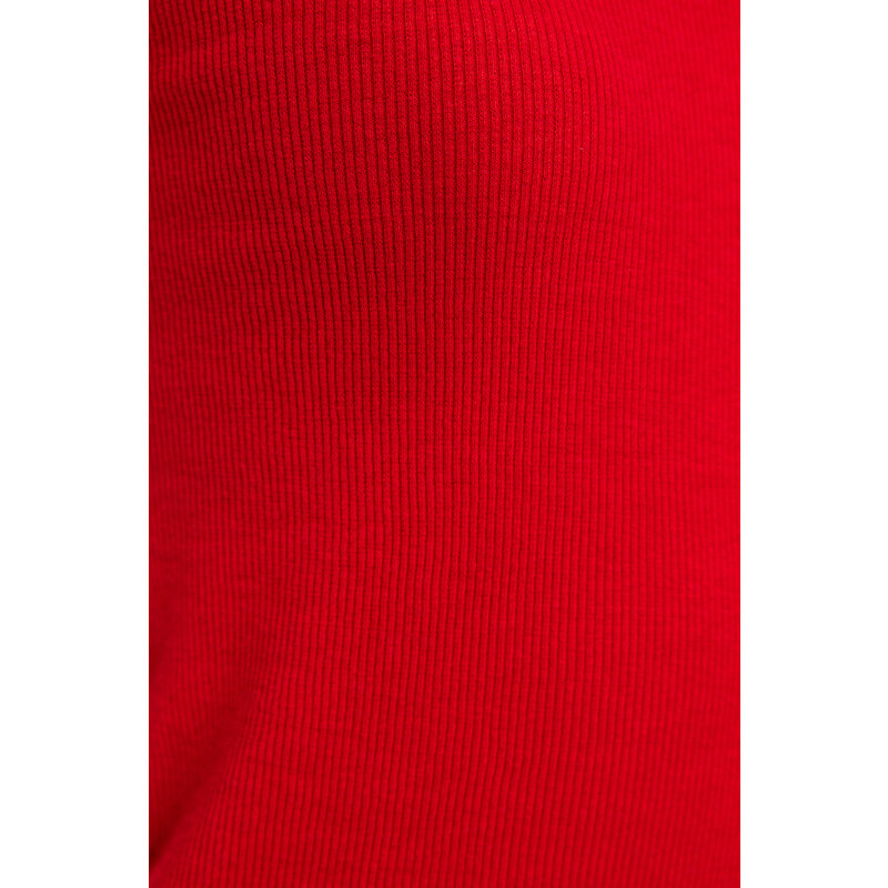 Trendyol Red Fitted Pool Neck Ribbed Stretchy Knitted Undershirt