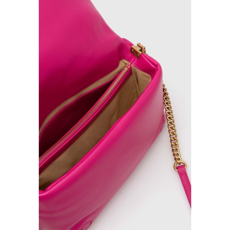 Kožená kabelka Pinko růžová barva, 101585.A10F
