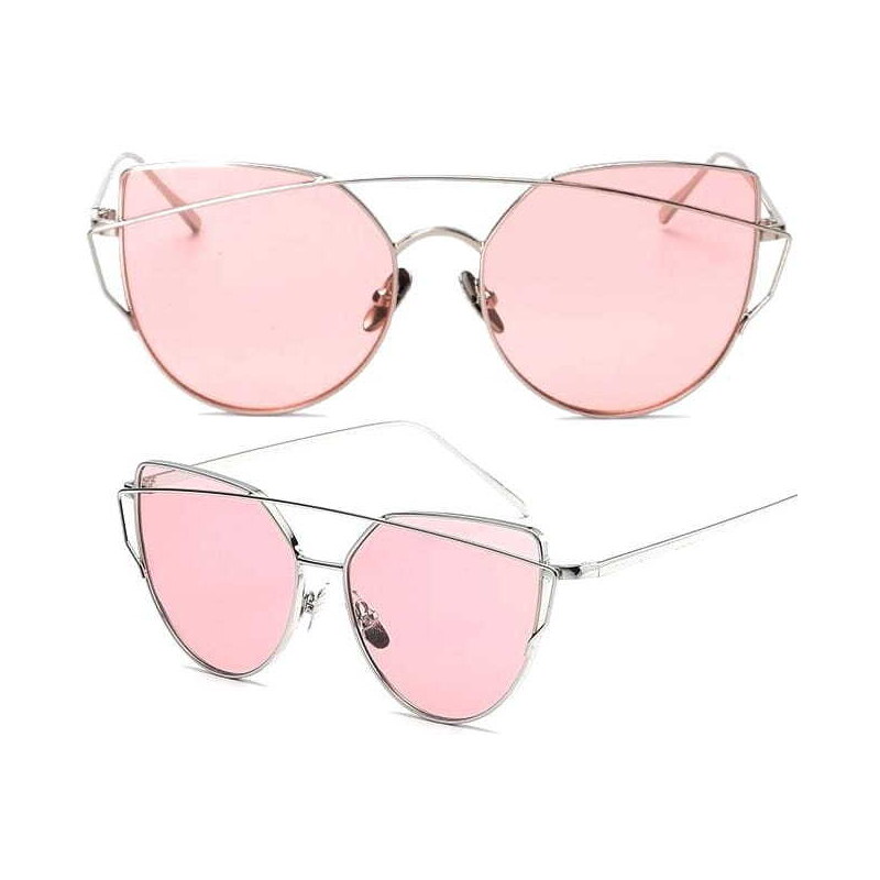 Camerazar Sluneční Brýle Glam Rock Cat Eye, Stříbrný Kovový Rám, 89280821