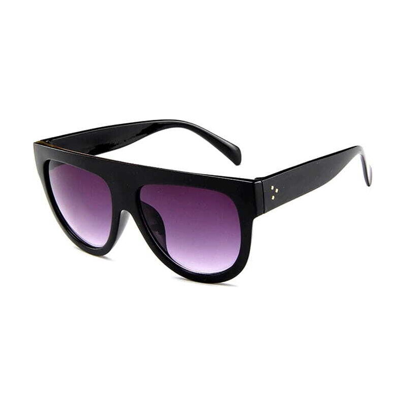 Camerazar Retro Dámské Sluneční Brýle UV400, Černé, Plastový Rám, Velikost 14.5 cm