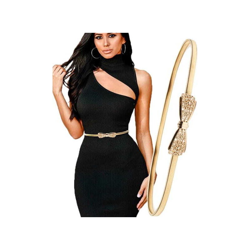 Camerazar Pružinový Kovový Pásek SNAKE Brnění, Zlatý, Délka 73-110 cm 89281030