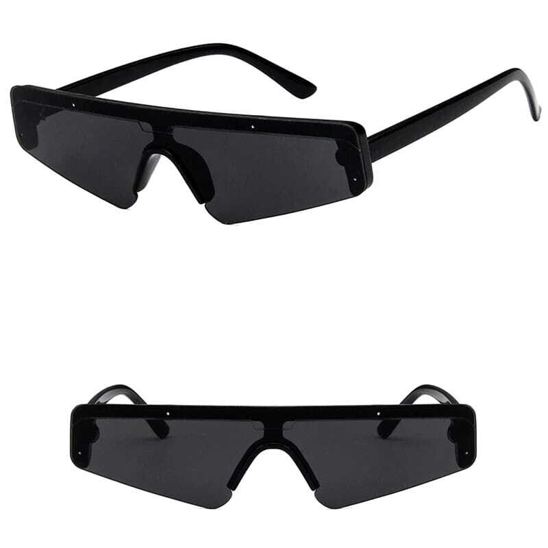 Camerazar Unisex Retro Sluneční Brýle s UV400 Filtrem, Černé, Plastový Rám, 145 cm