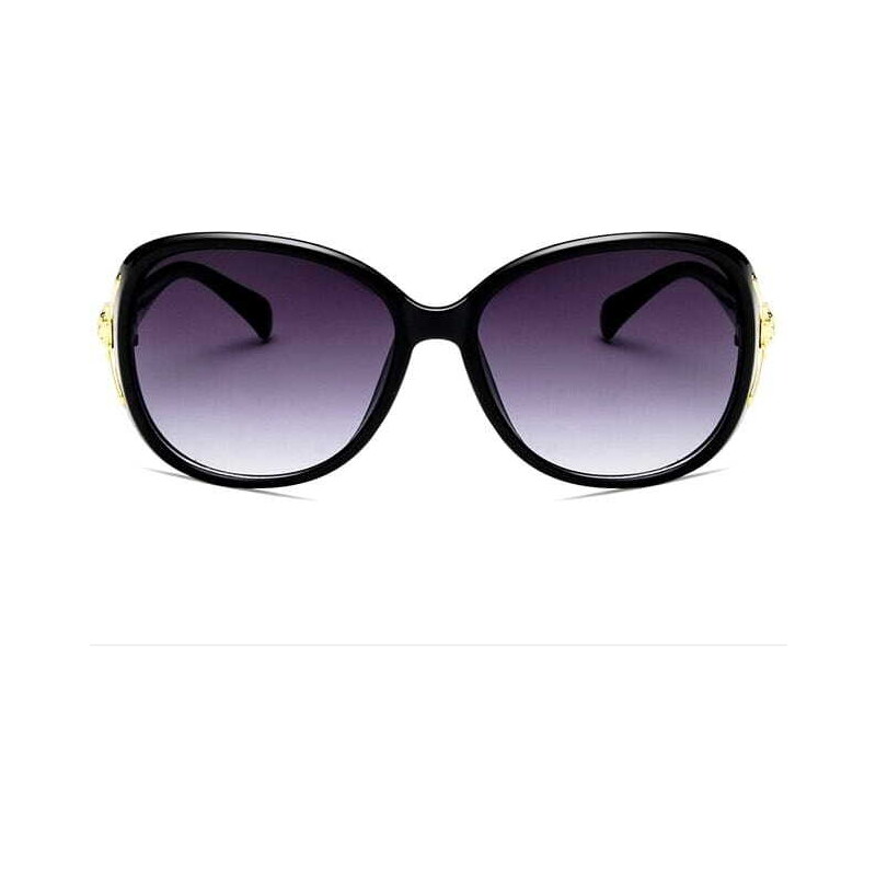 Camerazar Dámské sluneční brýle Flyback Retro, černé plastové, UV400 filtr, 130 mm nožičky