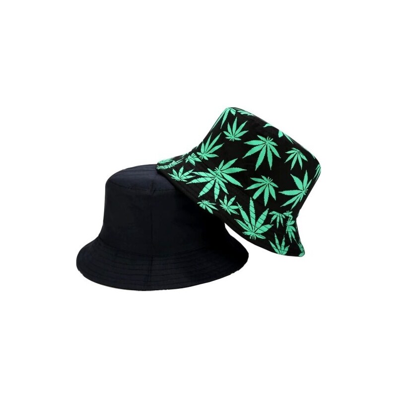 Camerazar Oboustranný rybářský klobouk BUCKET HAT, černá, polyester/bavlna, 55-59 cm