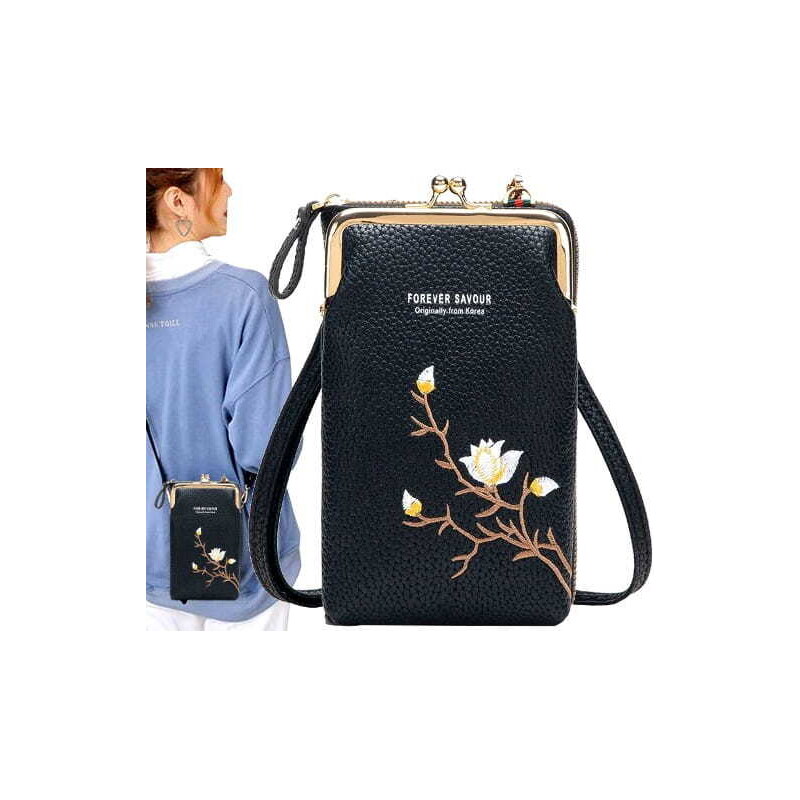 Camerazar Dámská květinová Messenger Bag s mini peněženkou na