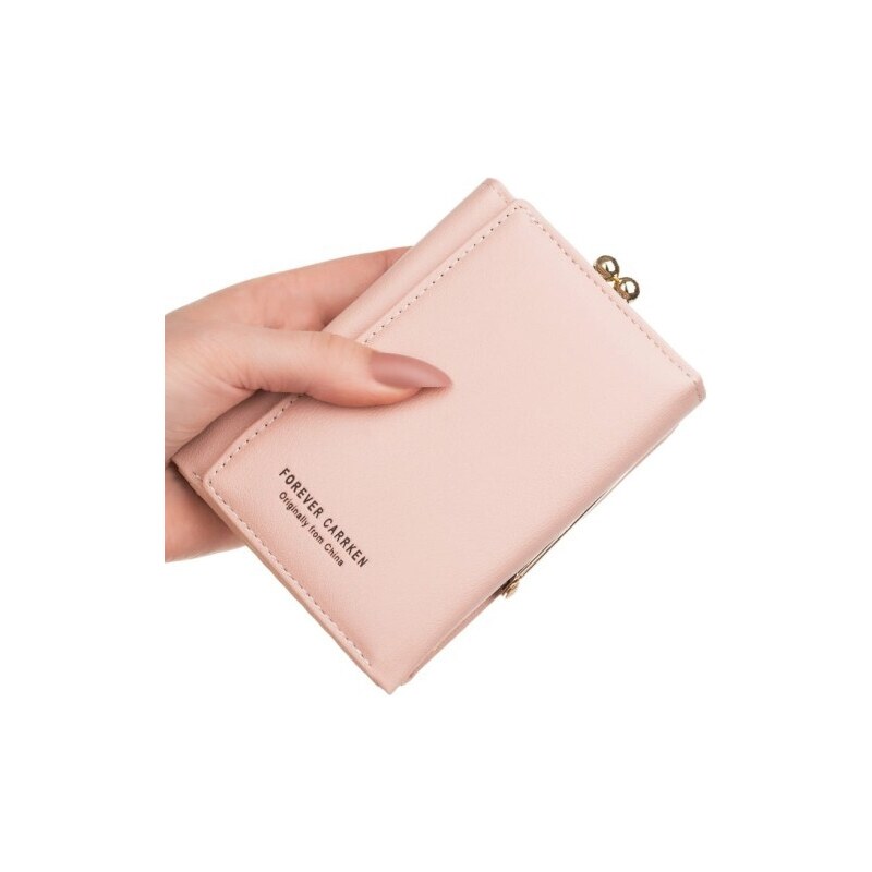Camerazar Elegantní dámská peněženka Retro, růžová, ekologická umělá kůže, 12x8.5x4.5 cm