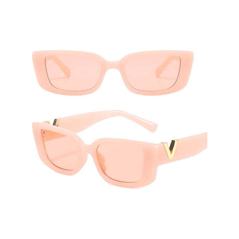 Camerazar Čtvercové sluneční brýle s kočičíma očima, růžové, plastový rám, UV filtr 400 cat.3, šířka můstku 20 mm
