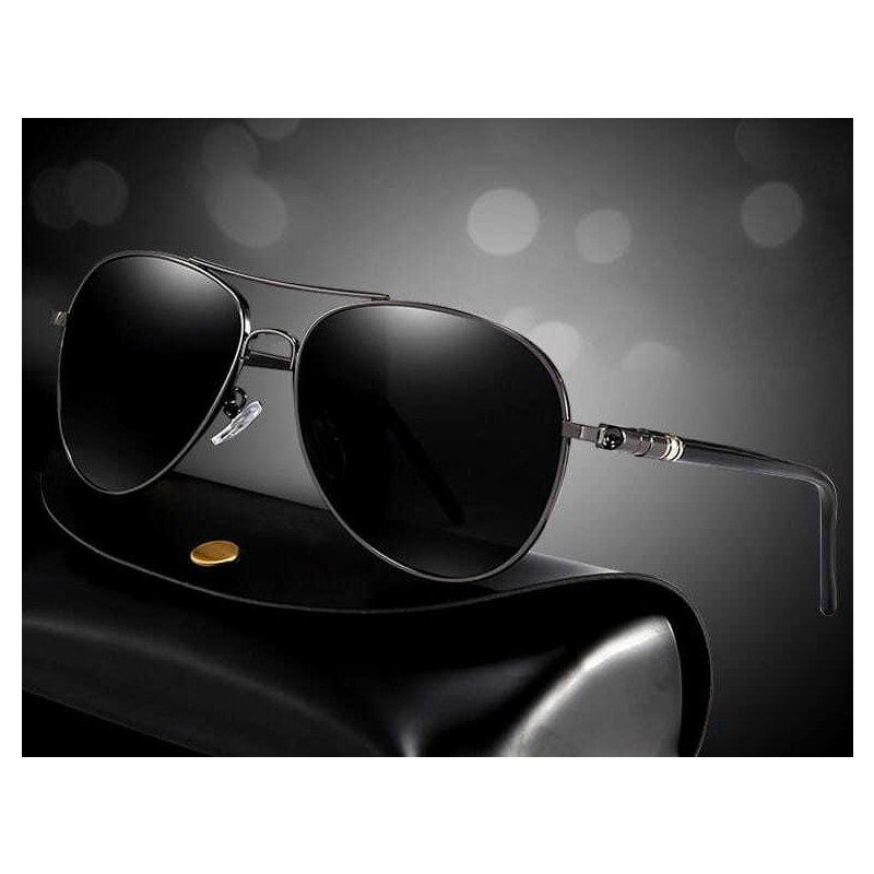 Camerazar Pánské polarizační sluneční brýle Pilot, UV 400 kat. 3, kovové panty, polykarbonátové čočky