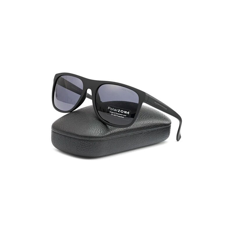 Camerazar Pánské polarizační sluneční brýle, UV-400 kat. 3 filtr, matně černý rám, šedé čočky