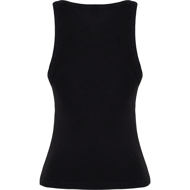 Trendyol Anthracite Pale Effect Fitted Halter Neck Ribbed Cotton Stretch Knit Undershirt