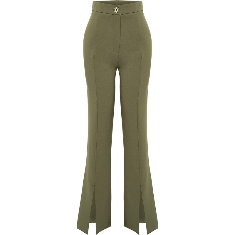 Trendyol Khaki Flare Slit Detail Woven Trousers