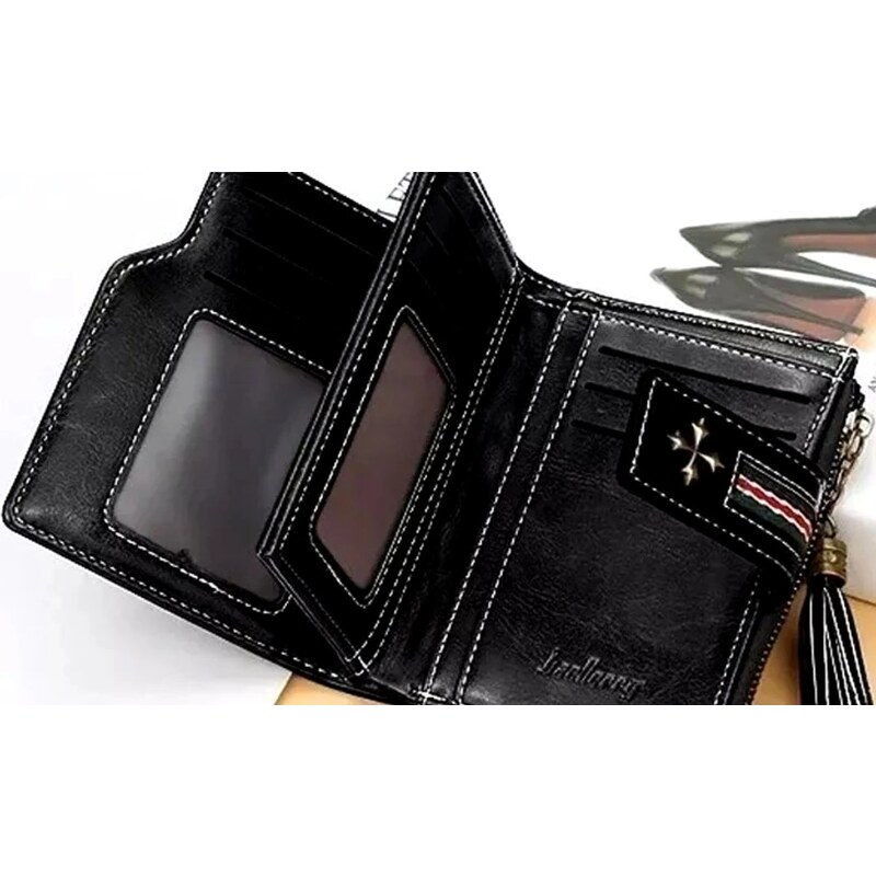 Camerazar Malá dámská peněženka v retro stylu, černá, ekologická umělá kůže, 9x12x3 cm