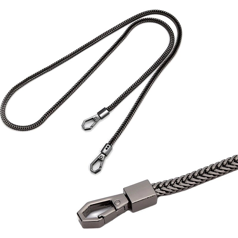 Camerazar Popruh na brašnu 120 cm s černým kovovým řetízkem 89282260