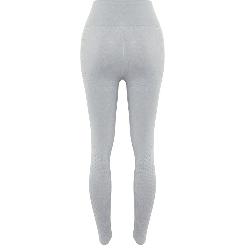 Trendyol Gray Seamless/Seamless Full Length Knitted Sports Leggings