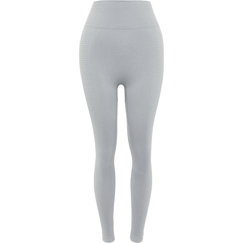 Trendyol Gray Seamless/Seamless Full Length Knitted Sports Leggings