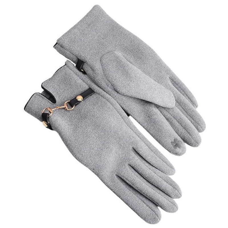 Camerazar Dámské teplé rukavice s dotykovou funkcí, šedé, polyester, 23x8.5 cm