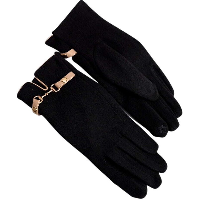 Camerazar Dámské dotykové rukavice, černé, polyester, délka 23 cm - šířka 8,5 cm