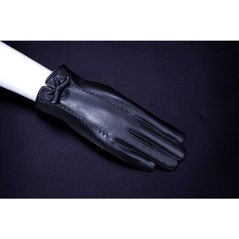 Camerazar Dámské teplé rukavice z kvalitní umělé kůže s dotykovou funkcí, černé, univerzální velikost