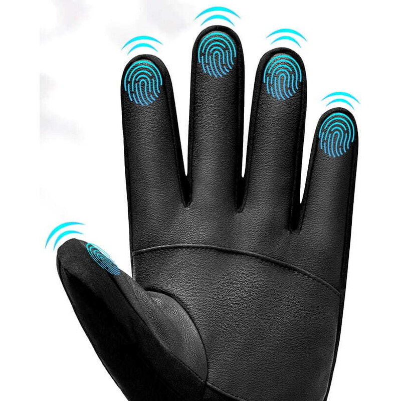 Camerazar Pánské zimní rukavice s dotykovou funkcí, voděodolné a zateplené, materiál 90% polyester a 10% akryl, velikost XL