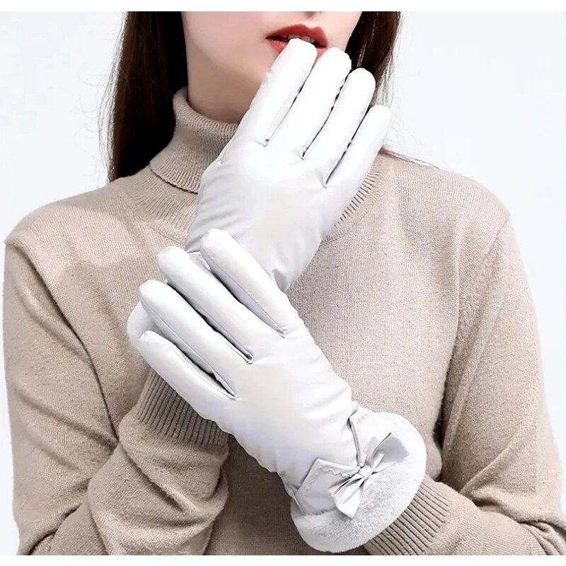 Camerazar Dámské zimní lyžařské rukavice voděodolné hmatové, šedé, polyester, 25.5 cm