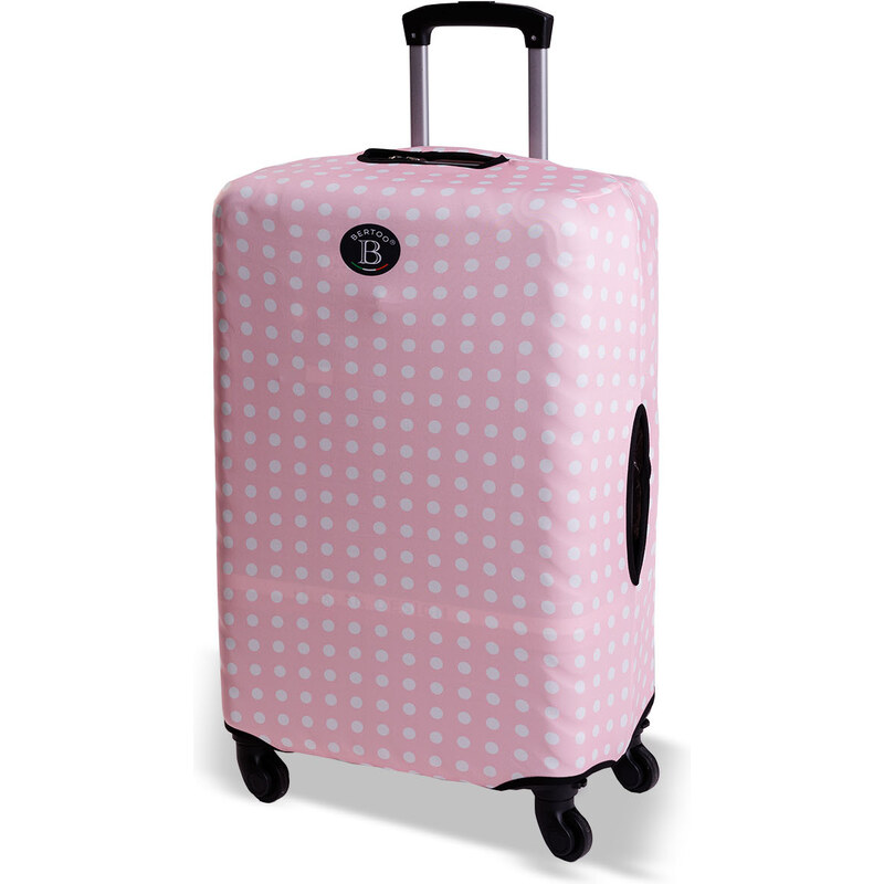 Obal na cestovní kufr BERTOO - Růžové puntíky velikost M
