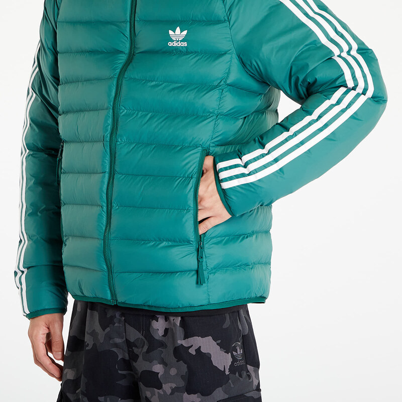 adidas Originals Pánská zimní bunda adidas Pad Hooded Puffer Jacket Collegiate Green/ White