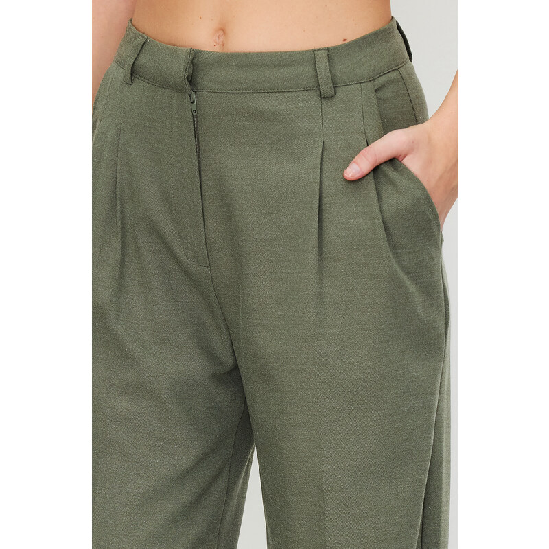 Trendyol Limited Edition Mint Straight Pleated Woven Trousers