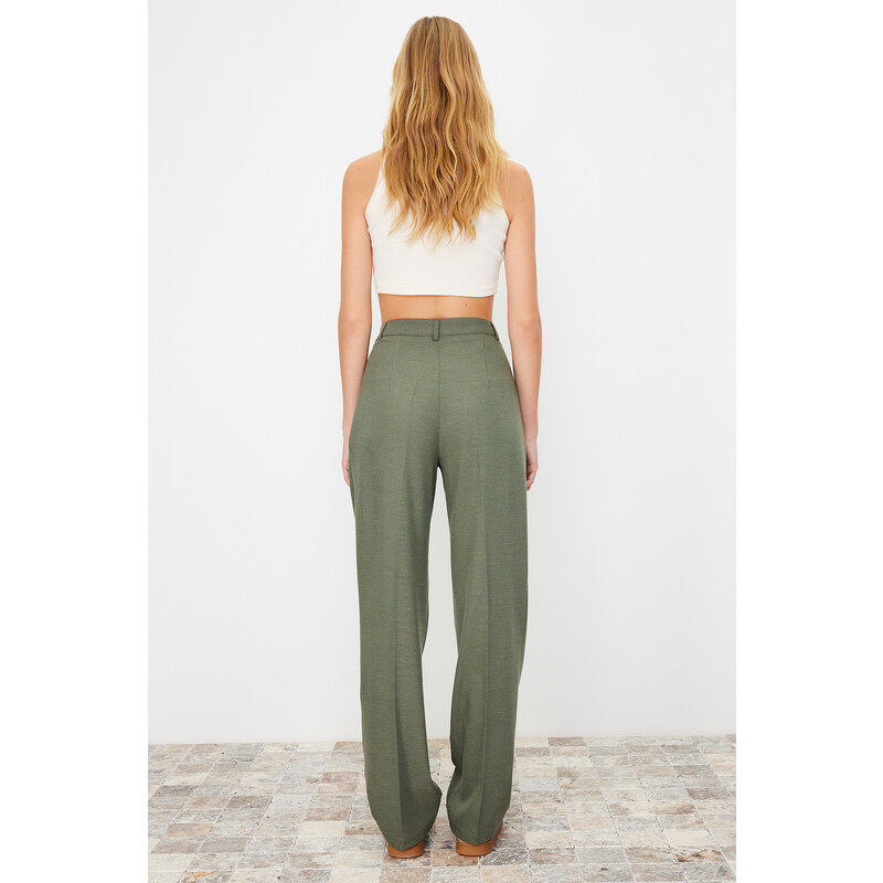 Trendyol Limited Edition Mint Straight Pleated Woven Trousers