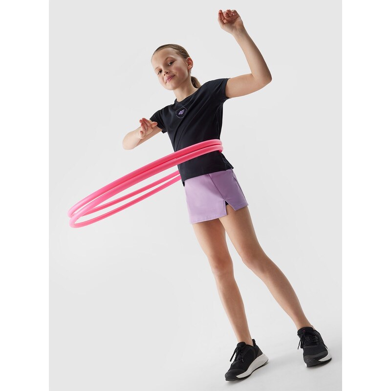 4F Dívčí sportovní sukně 2v1 - fialová