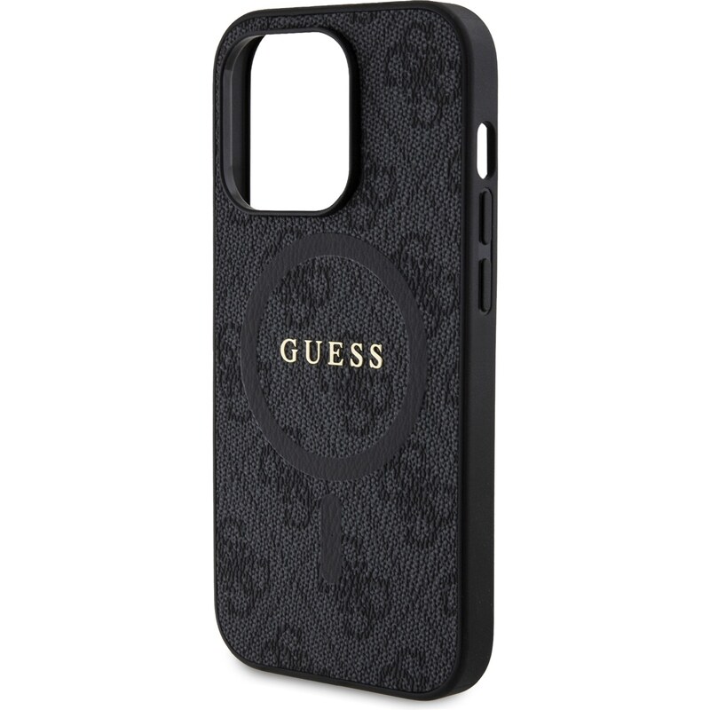 Ochranný kryt na iPhone 14 Pro - Guess, 4G Colored Ring MagSafe Black