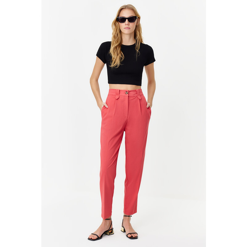 Trendyol Fuchsia Carrot High Waist Polyviscose Woven Fabric