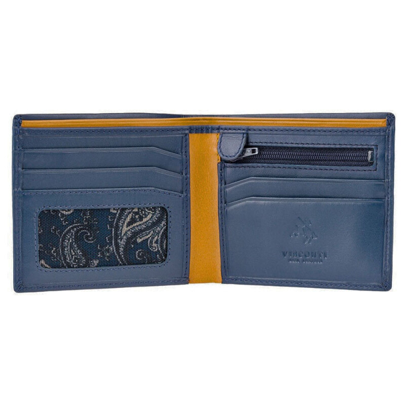 Modrá tenká pánská kožená peněženka - Visconti (GPPN308)
