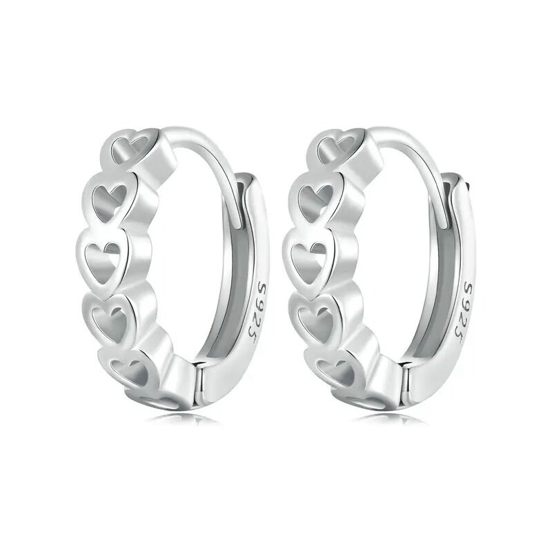 GRACE Silver Jewellery Stříbrné náušnice Lia - stříbro 925/1000, srdce 89314097