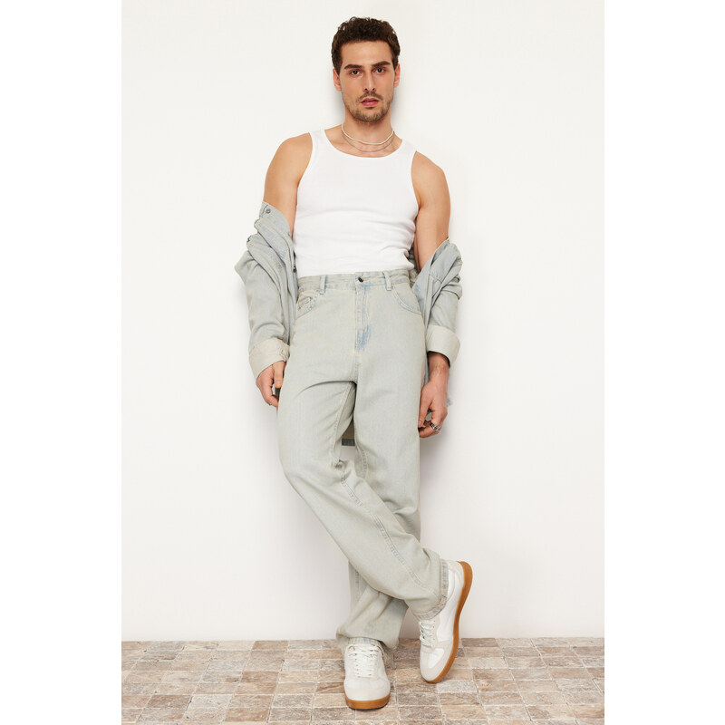 Trendyol Blue 90's Straight Fit Jeans Denim Trousers